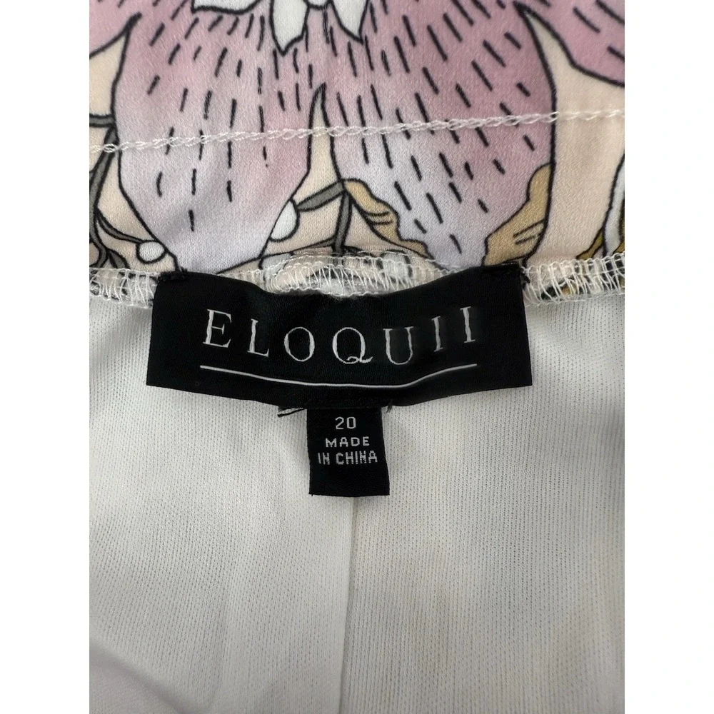 Eloquii Floral Stetch‎ Knit Floral Skirt Womens Plus Size 20 Gathered Drawstring